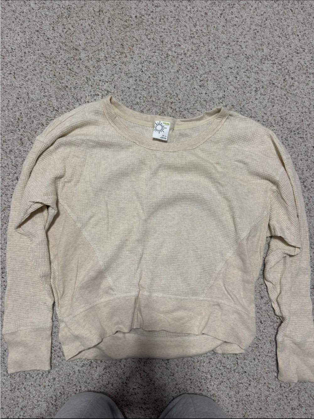 aerie Offline Cream Waffle Knit Pullover